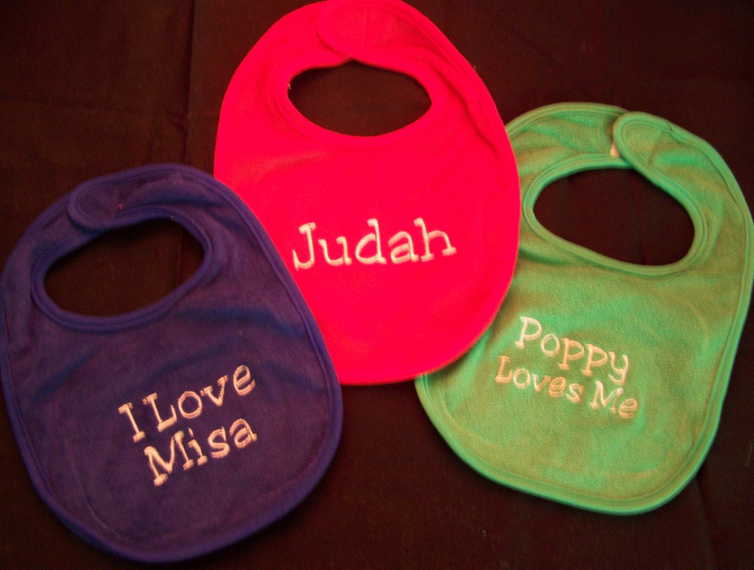 Baby bibs set of 3 monogrammed personalized