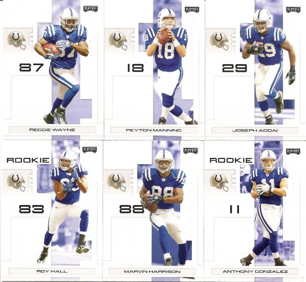 2007 Indianapolis Colts NFL Playoffs Team Set