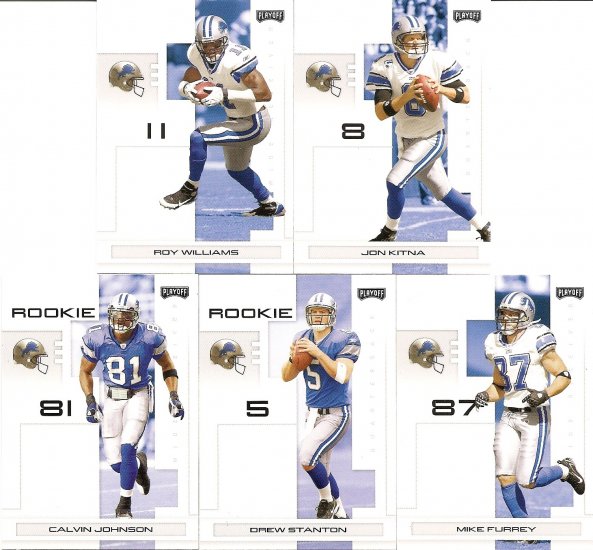 2007 Detroit Lions NFL Playoffs Team Set