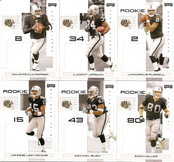 2007 Oakland Radiers NFL Playoffs Team Set