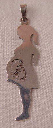 Maternity Birth Jewelry Pregnant Lady Twins Sterling Silver Pendant P005