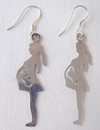 Pregnant Lady Sterling Silver Earrings E010
