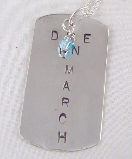 Custom Hand Stamped Mom Maternity Pregnant Due In Sterling Silver Dog Tag Pendant Necklace N138