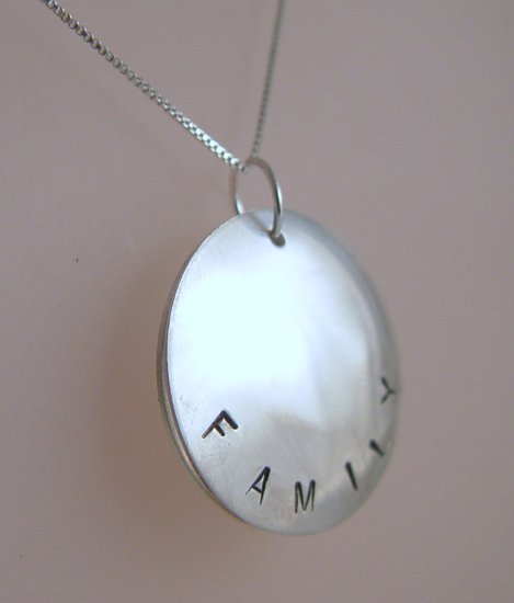 LOCKET Hand Stamped Sterling Silver Necklace for Families N126