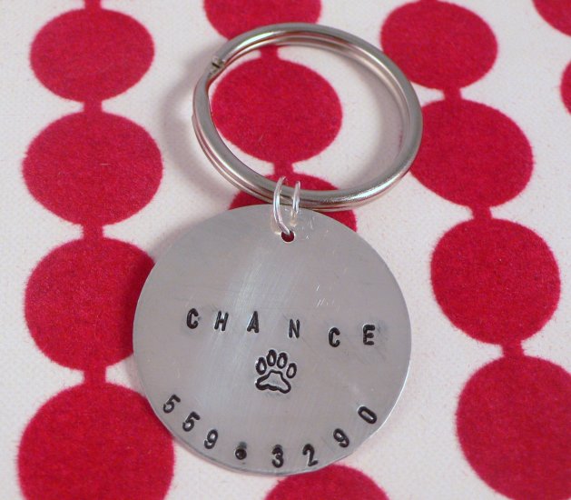 Dog Pet ID Tag Custom Personalized Sterling Silver M004