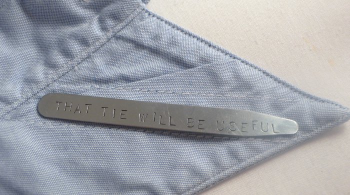 Collar Stays Custom Hand Stamped Personalized Stainless Steel Stiffeners M002
