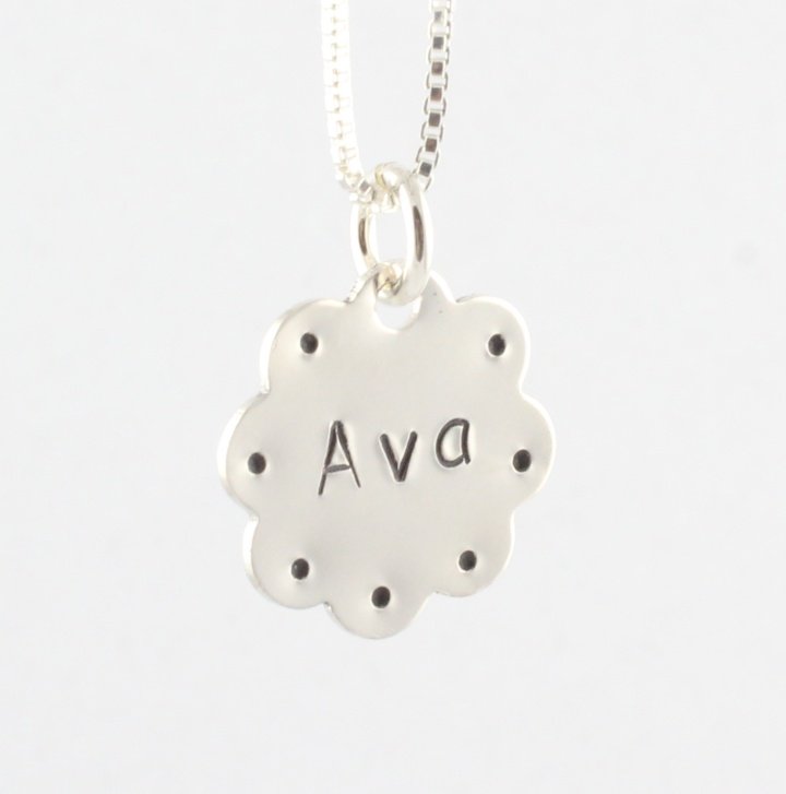 Flower Personalized Sterling Silver Necklace Girl N090