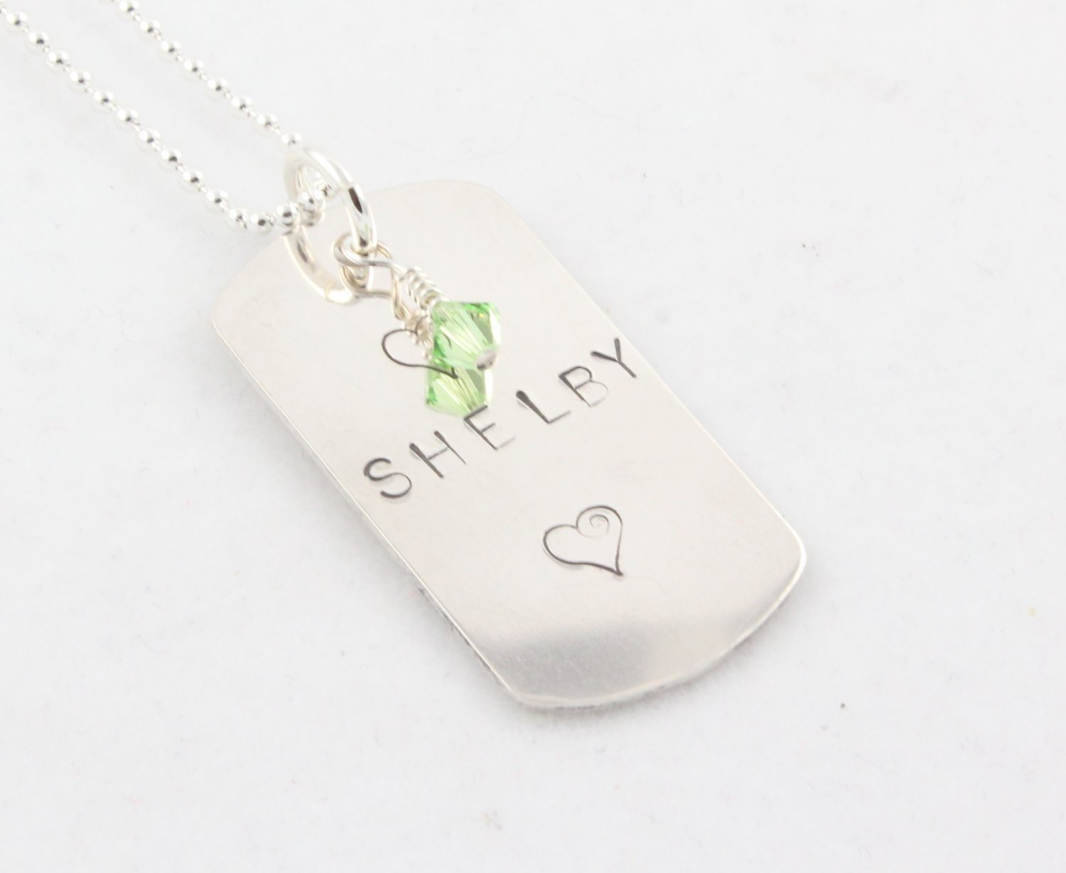 Custom Handstamped Personalized Mom Family Sterling Silver Dog Tag Pendant Necklace N142