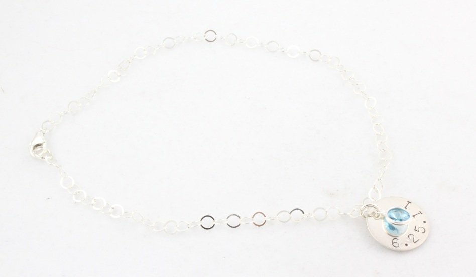 Anklet Ankle Bracelet Custom Personalized Sterling Silver B012