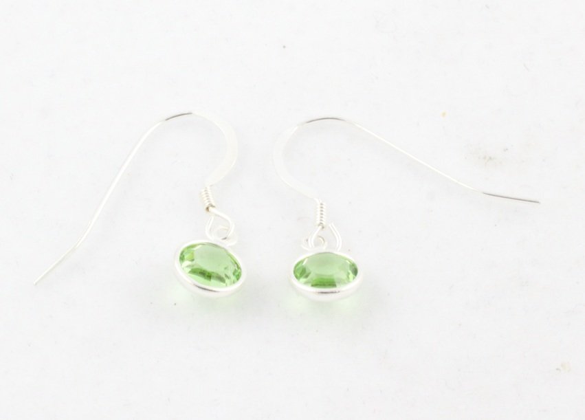 Birthstone Earrings Sterling Silver Dangle Swarovski Crystal