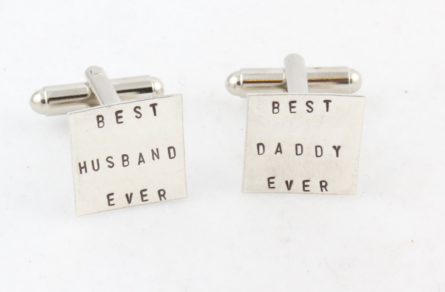 Square Cufflinks Men Personalized Sterling Silver Circle Monogram Names
