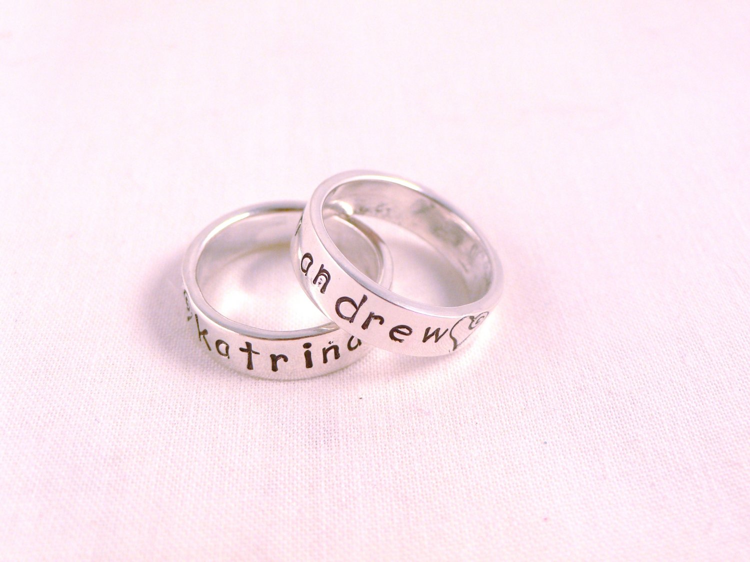 Custom Ring Sterling Silver Hand Stamped Personalized Size 9 R002