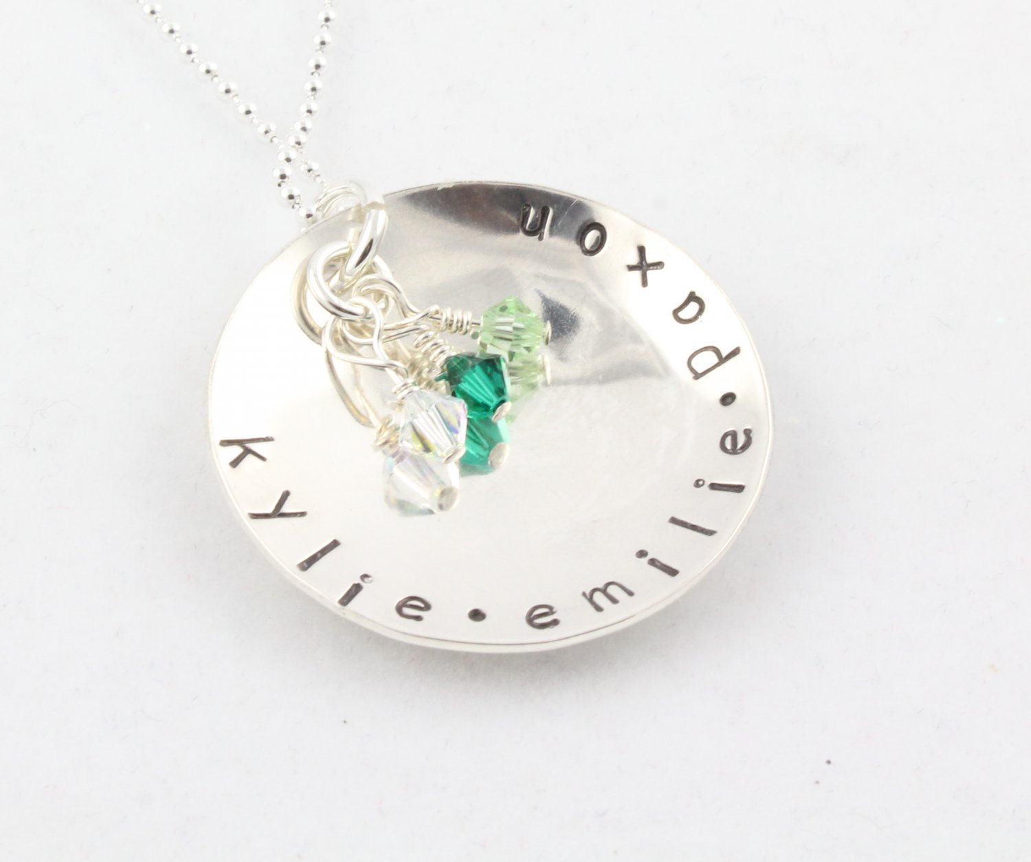 Birthstone Necklace Custom Personalized Family Sterling Silver N122