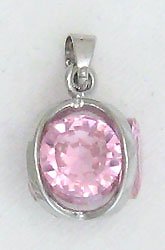 Pink Cube Sterling Silver Pendant Necklace