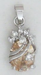 Yellow Pineapple Sterling Silver Pendant Necklace