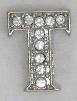 T Letter Initial Sterling Silver Pendant Necklace