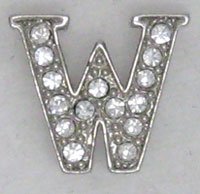 W Letter Initial Sterling Silver Pendant Necklace