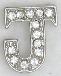 J Letter Initial Sterling Silver Pendant Necklace
