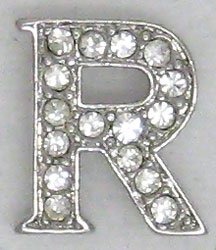 R Letter Initial Sterling Silver Pendant Necklace