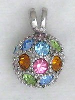 Multi-Color Sterling Silver Ball Pendant Necklace