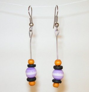 160(Inventory#) Purple stones earrings