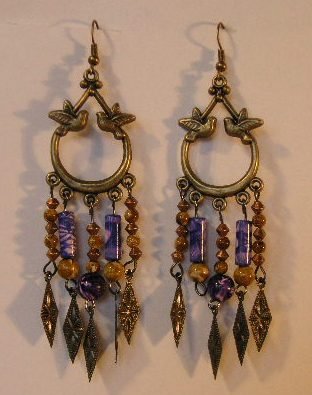 113(Inventory#) Fashion long dangling earrings