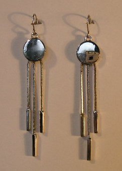 151(Inventory#) Fashion long dangling silver earrings