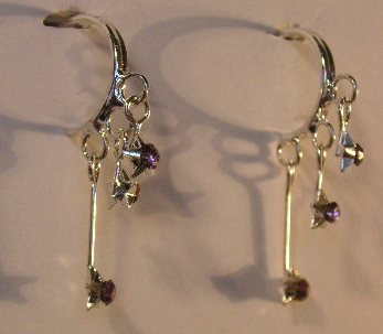 142(Inventory#) Silver and beads earrings