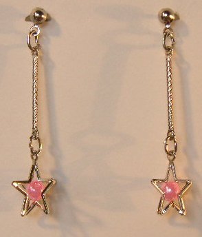 141(Inventory#) Pink star earrings