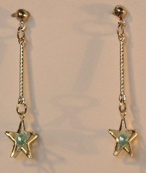 140(Inventory#) Blue star earrings