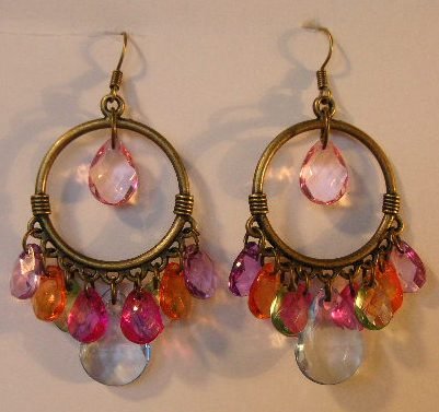 117(Inventory#) Cystal like beads earrings