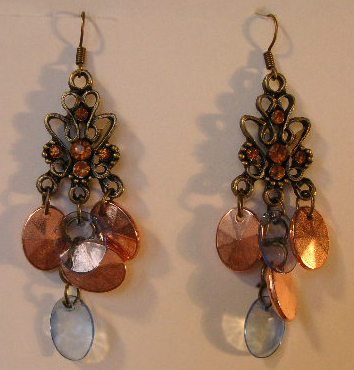 125(Inventory#) Multiple color beads earrings
