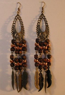 120(Inventory#) Fashion long dangling earrings