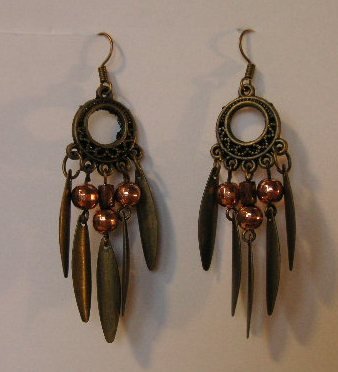 118(Inventory#) Brown Dangling Earrings