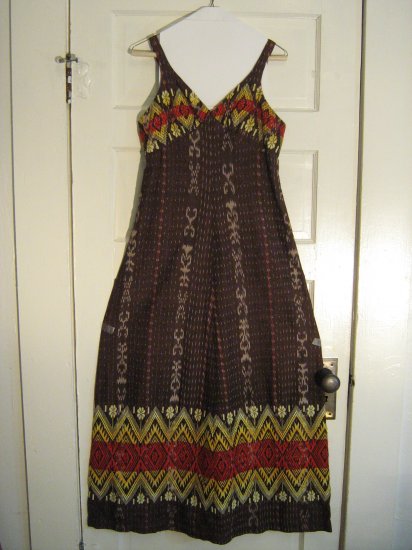 Groovy 1970s Empire-Waist A-Line Fall Maxi Dress