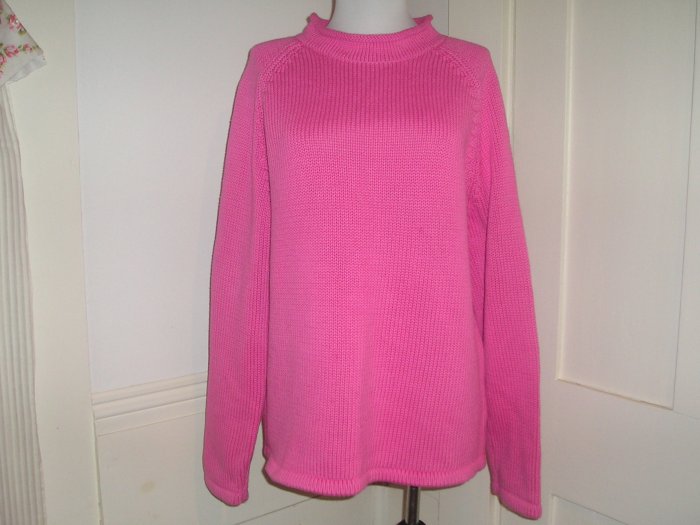 LL BEAN SWEATER SIZE LARGE PINK L, L.L.BEAN