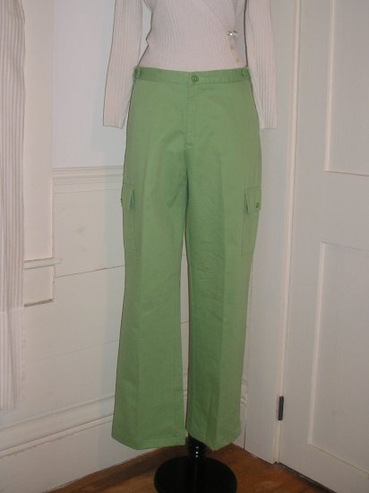 LANDS END PANTS SIZE 8 CARGO GREEN CELERY