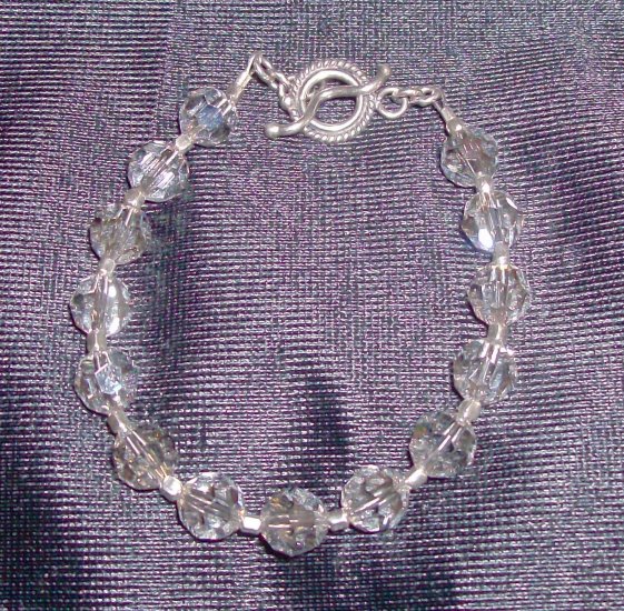 Silver Crystal Swarovski and Sterling Silver Bracelet