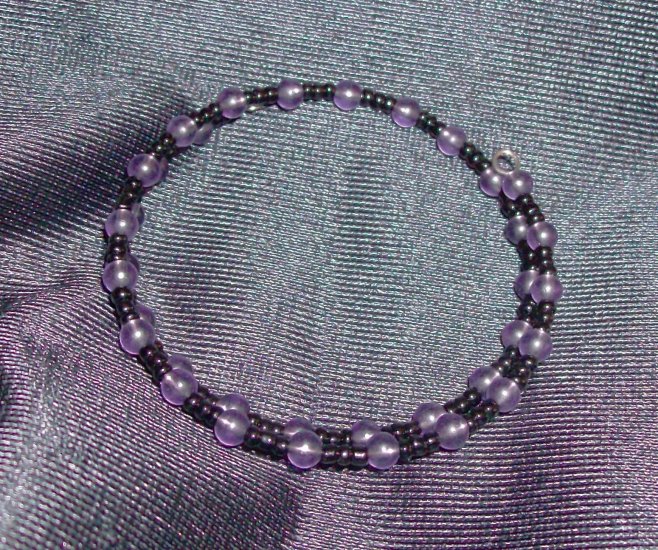 Amethyst Glass Bead Bracelet