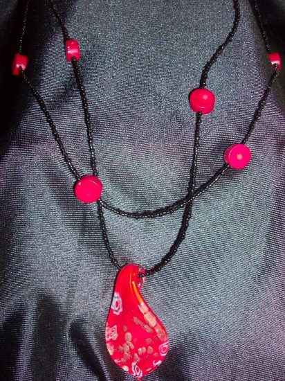 Glass Lampwork Pendant Necklace