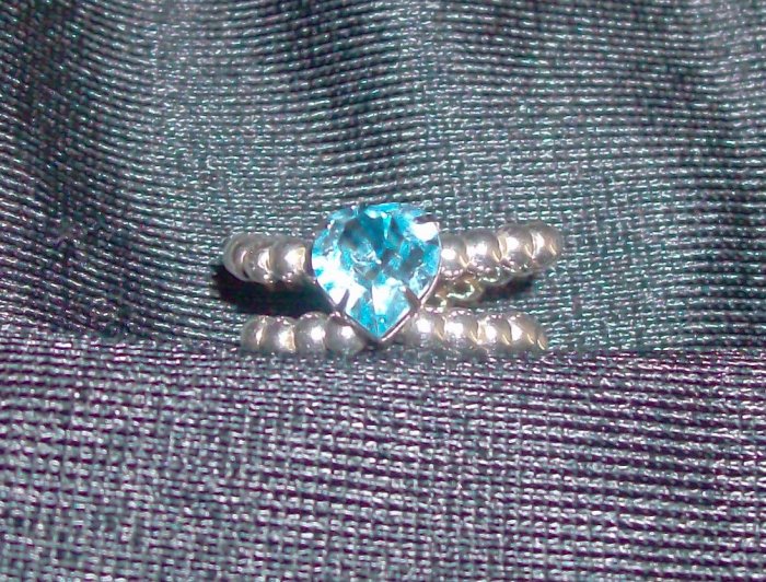 Aqua Heart Swarovski Ring