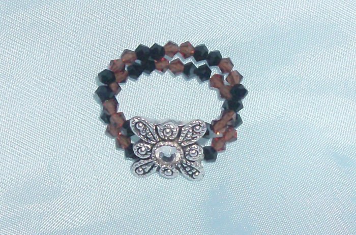 Brown/Black Swarovski Ring