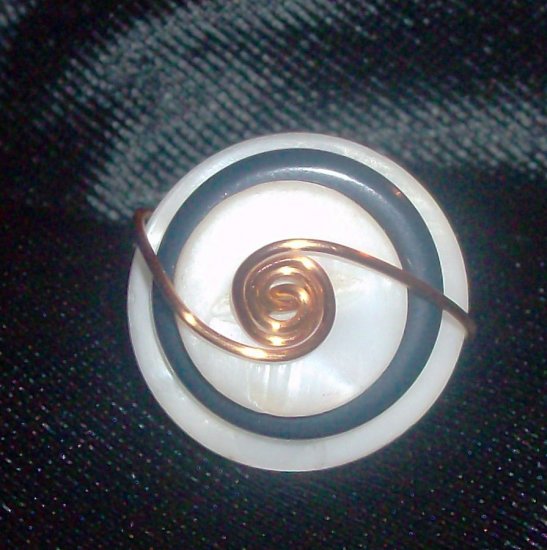 Wire Wrapped Button Ring