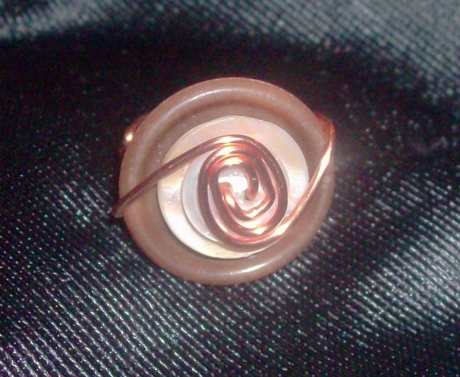 Brown Copper Wrapped Ring