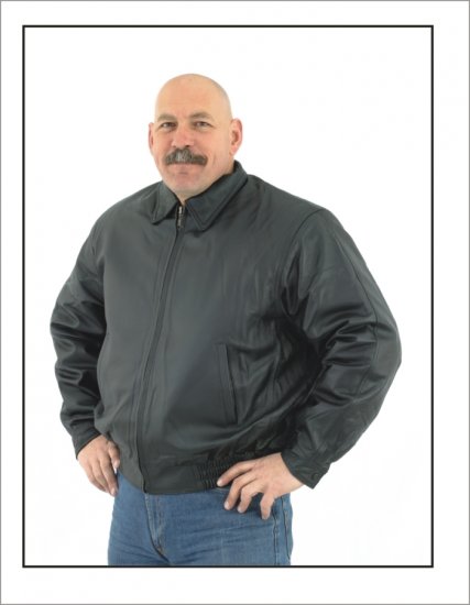 Mens Leather Classic Bomber Jacket