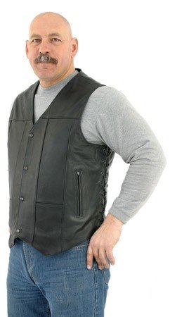 MCAARGMV310-01 MEN'S PLAIN LEATHER VEST