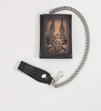MCAARGAC-55 / SKELETON BIKER TRIFOLD CHAIN WALLET
