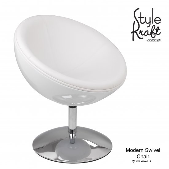 Modern Swivel Chair - White Item # 00221