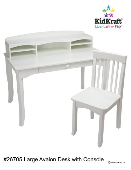 Avalon Desk with Hutch - White Item # 26705