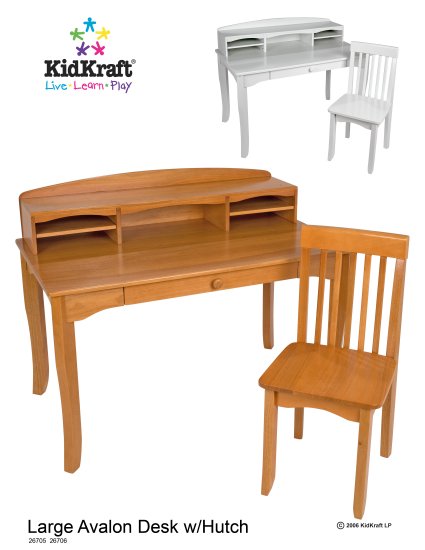 Avalon Desk with Hutch - Honey Item # 26706